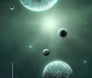 Preview wallpaper space, planets, shine, stars, universe