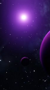 Preview wallpaper space, planets, stars, glow
