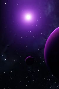 Preview wallpaper space, planets, stars, glow
