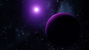 Preview wallpaper space, planets, stars, glow