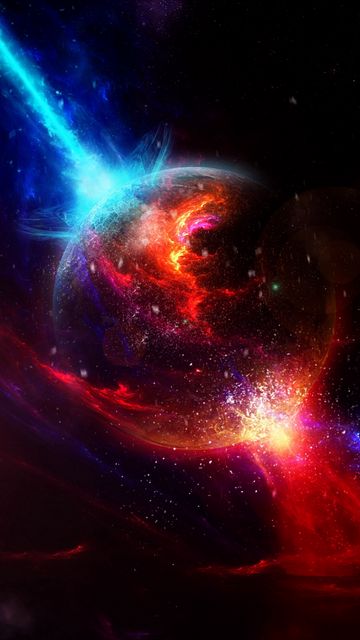 360x640 Wallpaper space, planets, takeoff, explosion