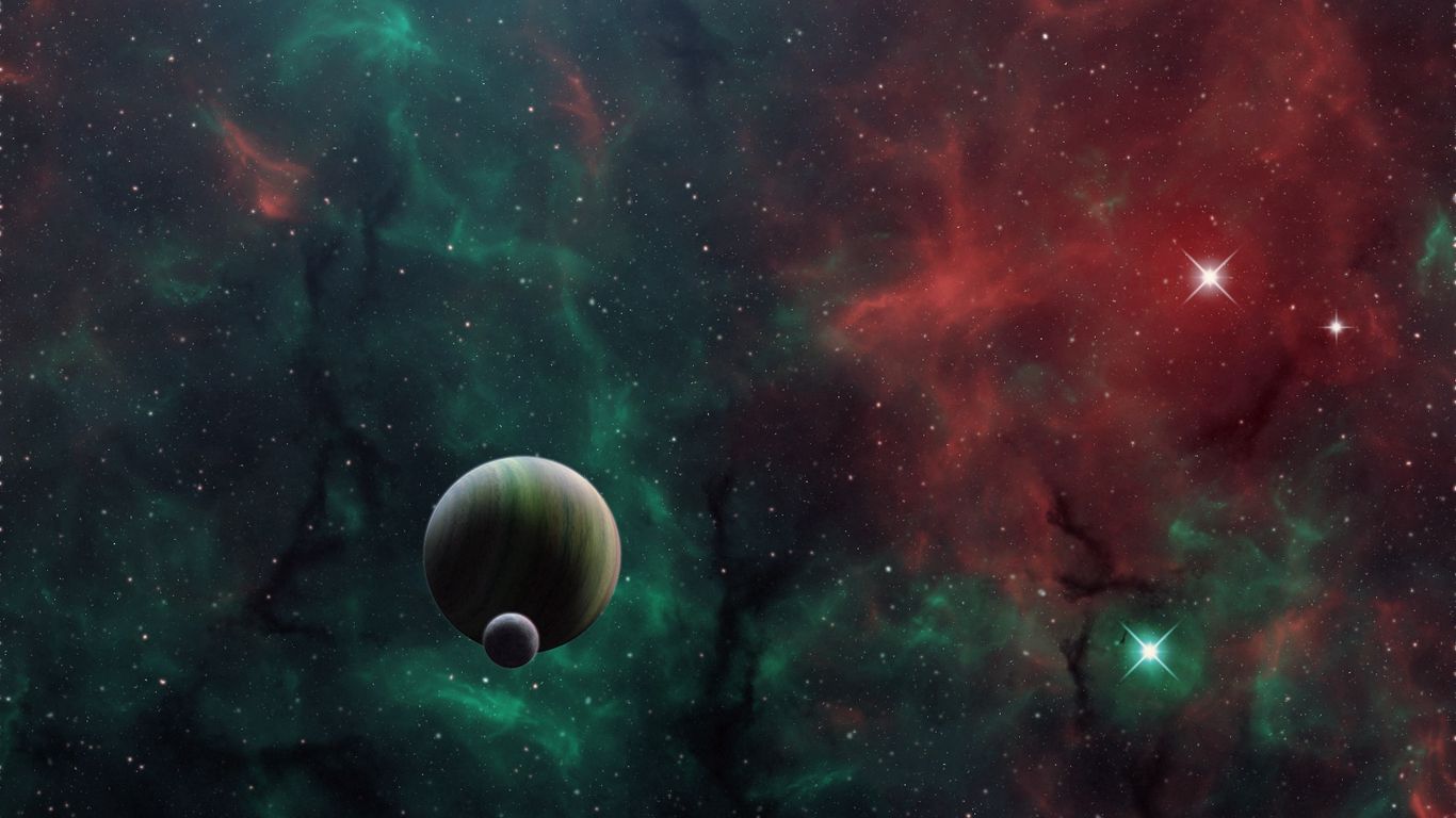1366x768 Wallpaper space, planets, universe, galaxy, outer space, art