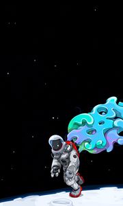 Preview wallpaper space, space suit, moon, man