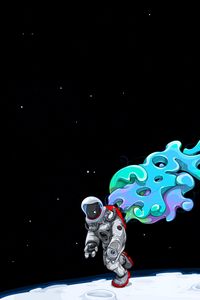 Preview wallpaper space, space suit, moon, man