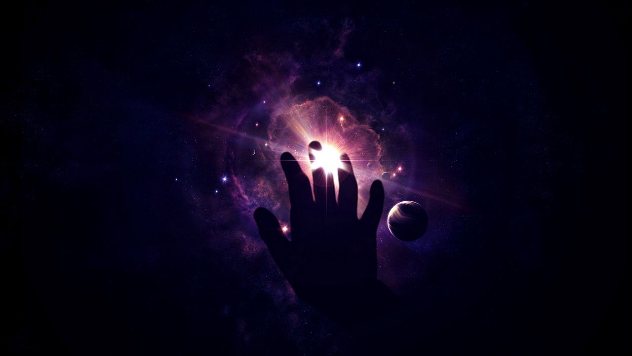 Wallpaper space, star, hand, unreality