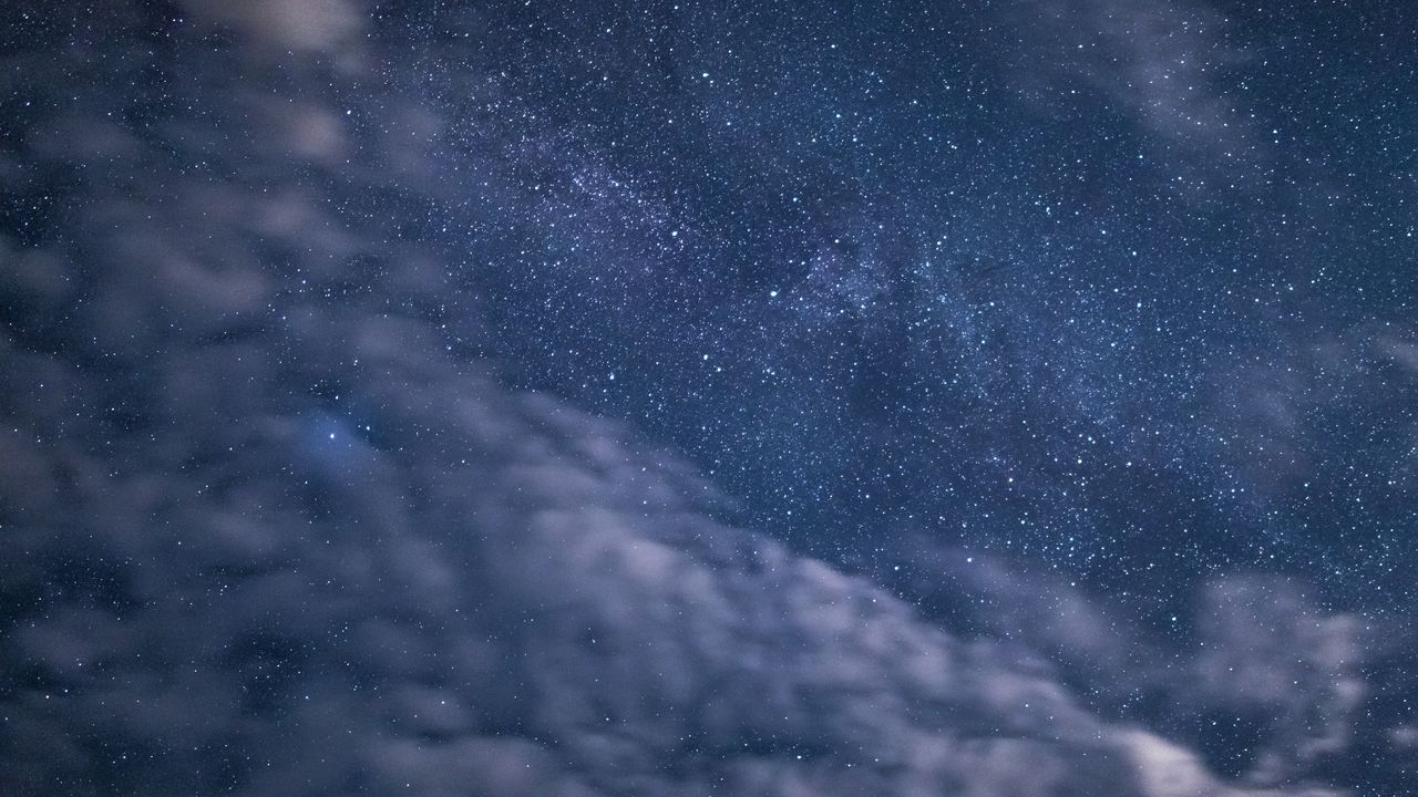 Wallpaper space, starry sky, clouds, stars