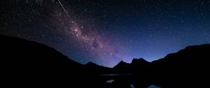 Preview wallpaper space, starry sky, hills