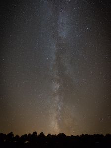 Preview wallpaper space, starry sky, silhouette, trees