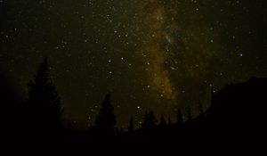Preview wallpaper space, starry sky, trees