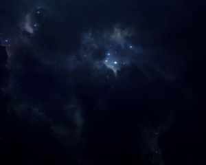 Preview wallpaper space, stars, cloudy, shine, dark