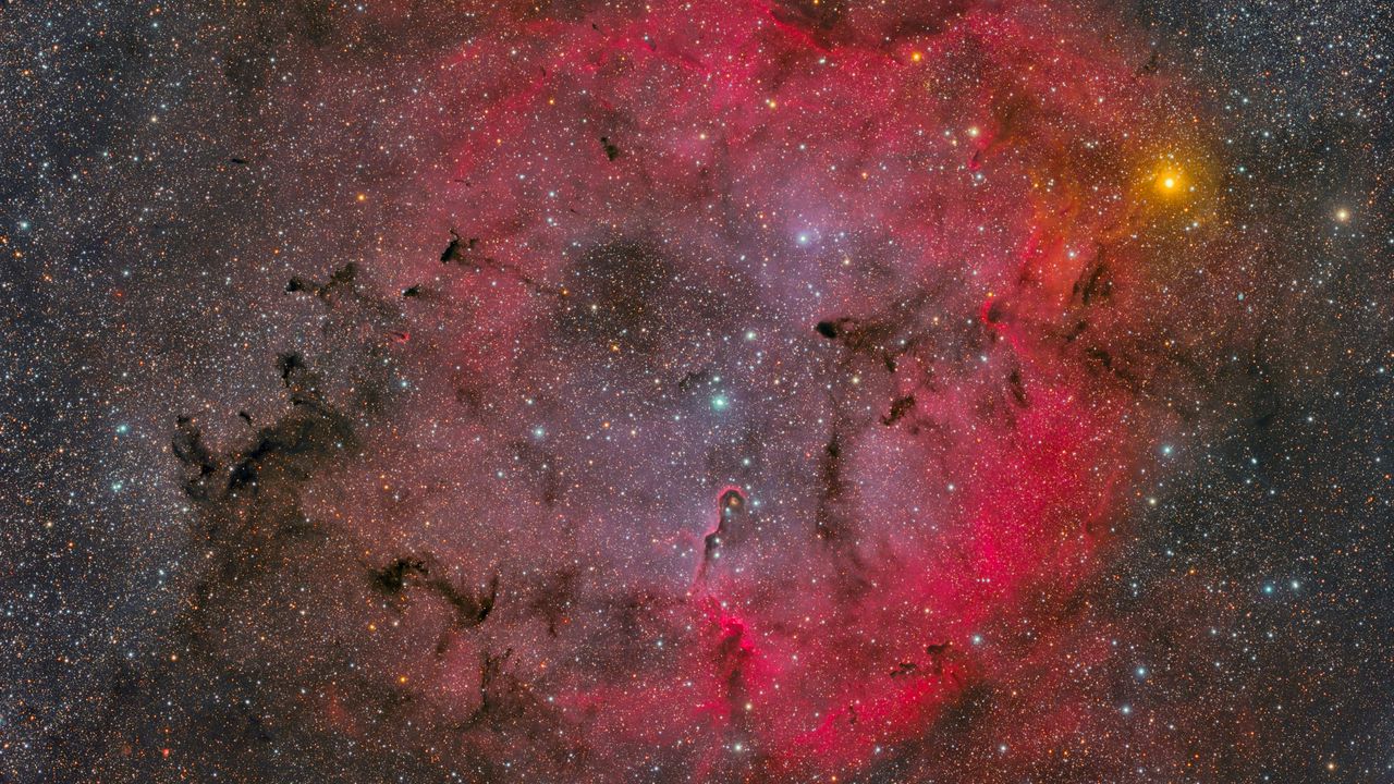 Wallpaper space, stars, nebula, sky, red