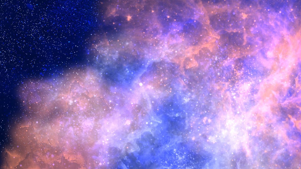 Wallpaper space, stars, nebulae, aurora