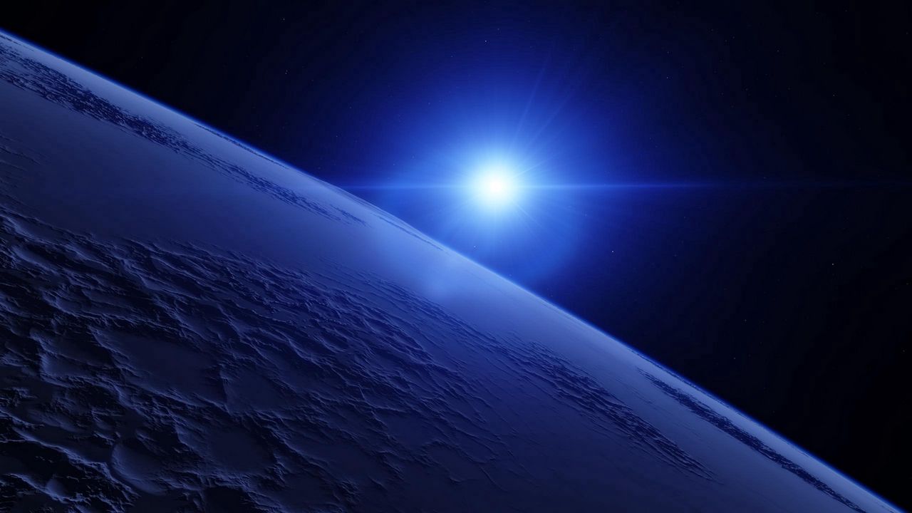 Wallpaper space, stars, planet, surface