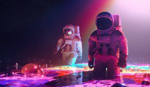 Preview wallpaper space suit, cosmonauts, astronaut, outer space, art