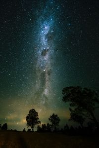 Preview wallpaper space, trees, starry sky
