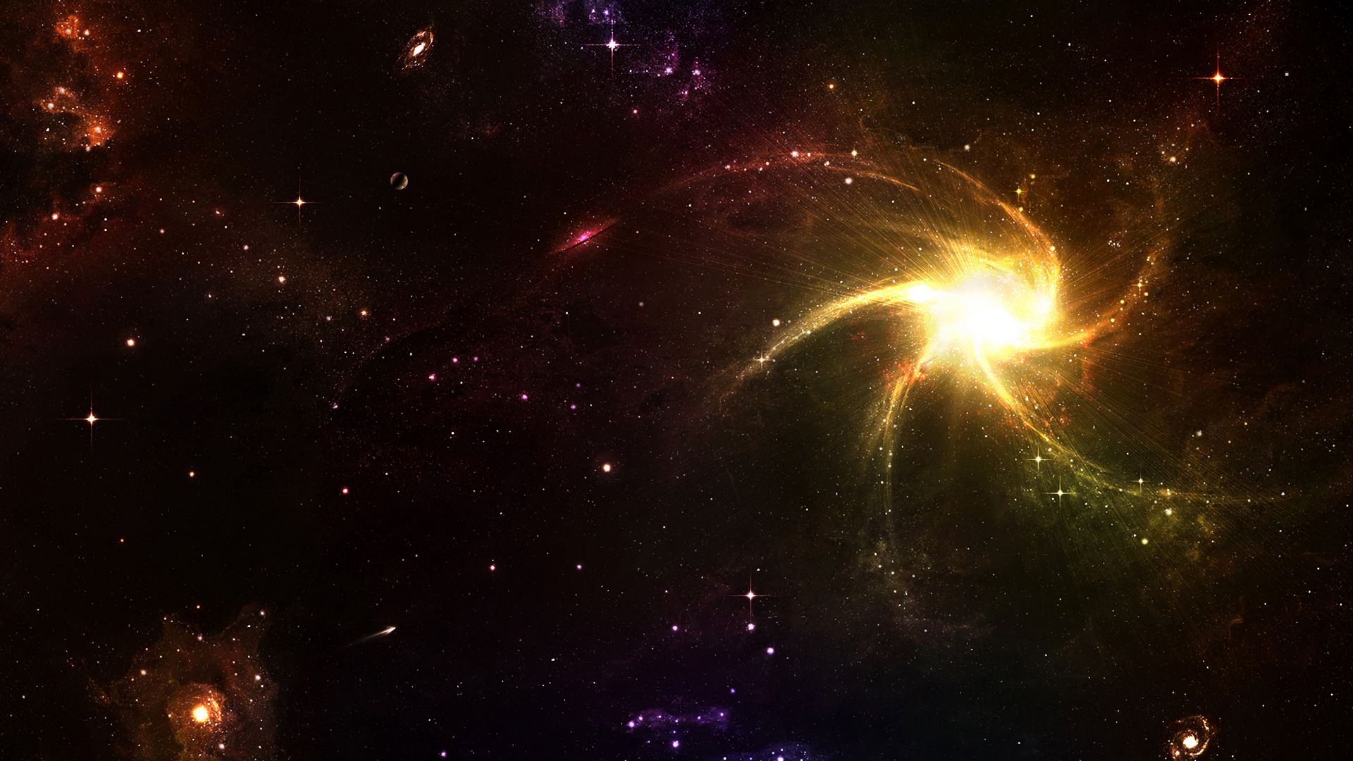 Download Wallpaper 1920x1080 Space Universe Galaxy Outer Space Shine Light Full Hd Hdtv 6991