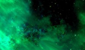 Preview wallpaper space, universe, stars galaxy, radiance, green