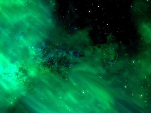 Preview wallpaper space, universe, stars galaxy, radiance, green