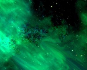 Preview wallpaper space, universe, stars galaxy, radiance, green