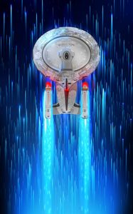 Preview wallpaper spacecraft, space, art, speed, stars, movement