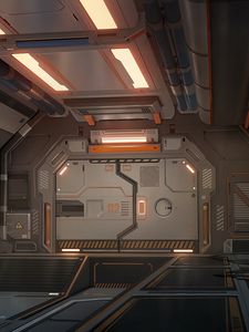 Preview wallpaper spaceship, interior, light