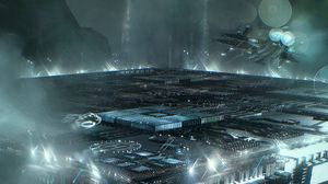 Preview wallpaper spaceship, sci-fi, microsystems, cyberspace
