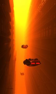 Preview wallpaper spaceships, buildings, tunnel, fog, art