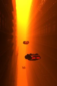 Preview wallpaper spaceships, buildings, tunnel, fog, art