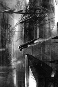 Preview wallpaper spaceships, rockets, smoke, black and white