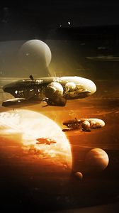 Preview wallpaper spaceships, space, planets, art