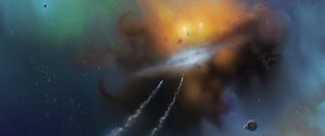 Preview wallpaper spaceships, speed, nebula, space, art