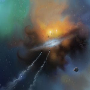 Preview wallpaper spaceships, speed, nebula, space, art