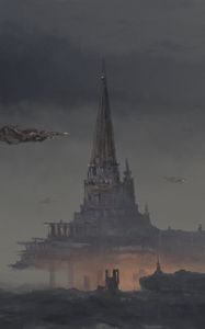 Preview wallpaper spaceships, tower, castle, fantasy, art