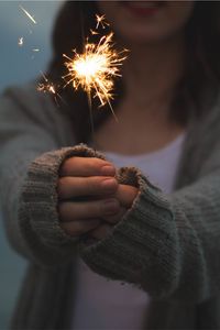 Preview wallpaper sparkler, girl, hands