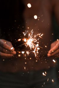 Preview wallpaper sparkler, spark, hands, shine, light