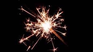 Preview wallpaper sparkler, sparks, bright, dark