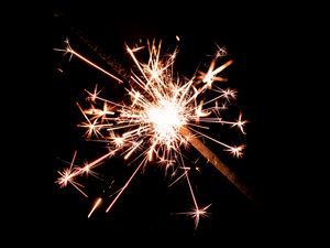 Preview wallpaper sparkler, sparks, bright, dark