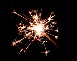 Preview wallpaper sparkler, sparks, bright, dark