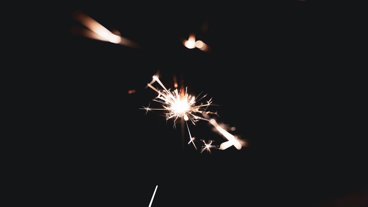 Wallpaper sparkler, sparks, dark, darkness