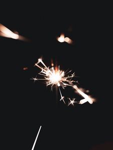 Preview wallpaper sparkler, sparks, dark, darkness