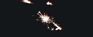 Preview wallpaper sparkler, sparks, dark, darkness