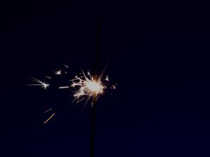 Preview wallpaper sparkler, sparks, dark, darkness, night