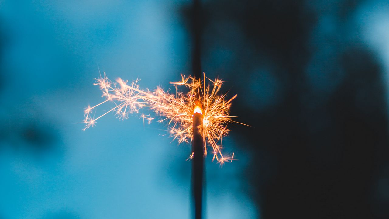 Wallpaper sparkler, sparks, focus