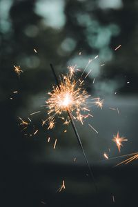 Preview wallpaper sparkler, sparks, glow, focus