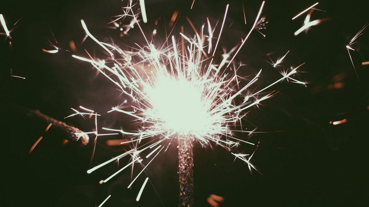 Wallpaper sparkler, sparks, light, dark