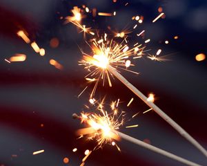 Preview wallpaper sparklers, glow, sparks, bright