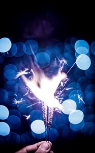 Preview wallpaper sparklers, hand, glare