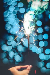 Preview wallpaper sparklers, sparks, bokeh, smoke, festive