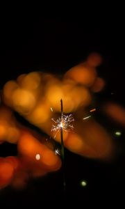 Preview wallpaper sparklers, sparks, glare, bokeh, dark