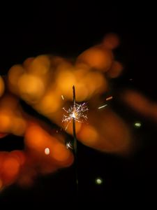 Preview wallpaper sparklers, sparks, glare, bokeh, dark